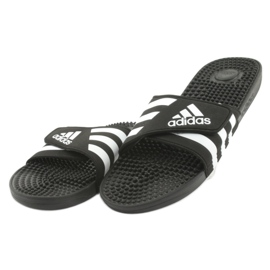 Tongs velcro Adidas Adissage M F35580 blanc noir 2