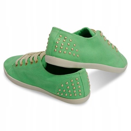 Sneakers En Toile Avec Clous VB67 Vert 1
