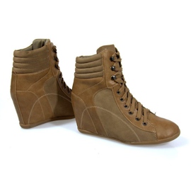 Baskets Boots On Wedge 562 Kaki brun vert 3