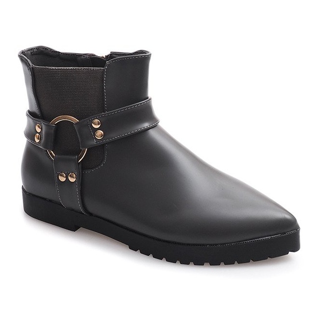 Bottes élégantes chaudes avec boucle HW14 Gris 2