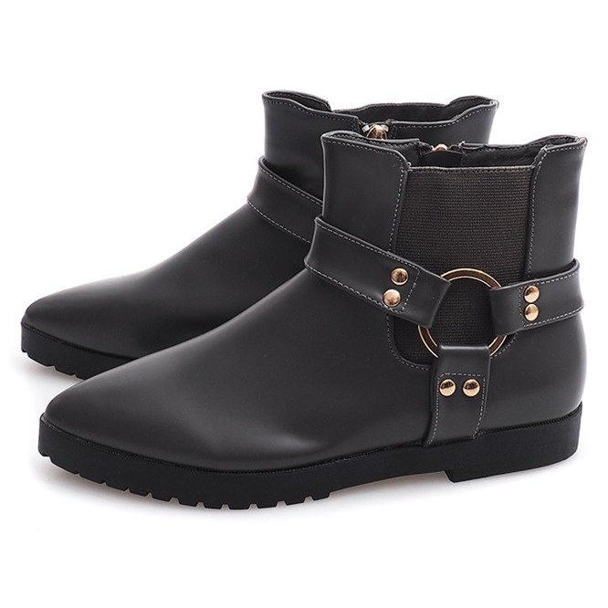 Bottes élégantes chaudes avec boucle HW14 Gris 1