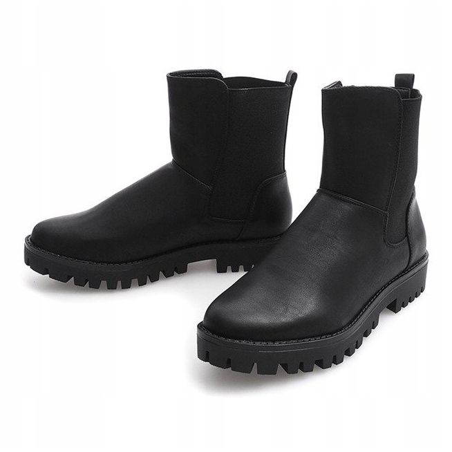 Warm Booties Bottines Jodhpur avec élastique 976-PA Noir 1