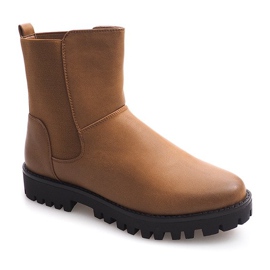 Warm Booties Bottines Jodhpur avec élastique 976-PA Camel brun 1