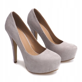 Talons en daim sur la plate-forme grise LE107A 3