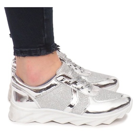 Baskets de sport B8890-1 Argent gris 2