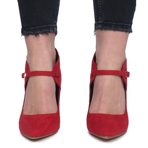 Bottines rouges sur talon Thérèse 1