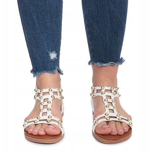 Sandales plates blanches d'été 1