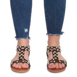 Sandales plates noires d'été le noir 1