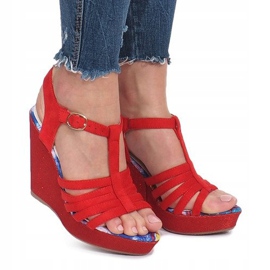 Sandales compensées rouges Ankard 3