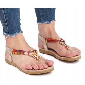 Sandales plates dorées avec losanges Sprat 2