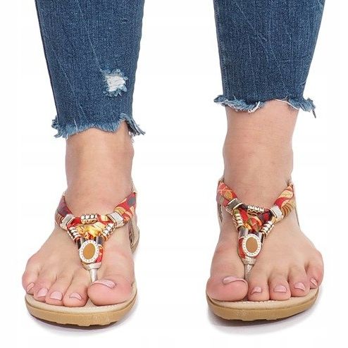 Sandales plates dorées avec losanges Sprat d'or 1