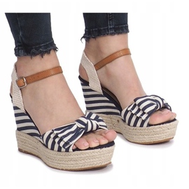 Sandales compensées marin avec espadrilles Blue Sea bleu 2