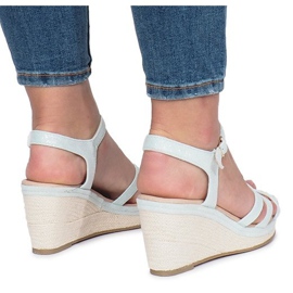 Sandales compensées Glavel vertes 1