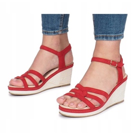 Sandales compensées Glavel rouges 3