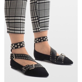 Chaussures à enfiler noires avec clous B12-8 1