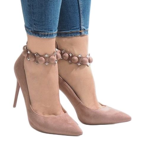 Sandales roses à talons hauts LE033P 2