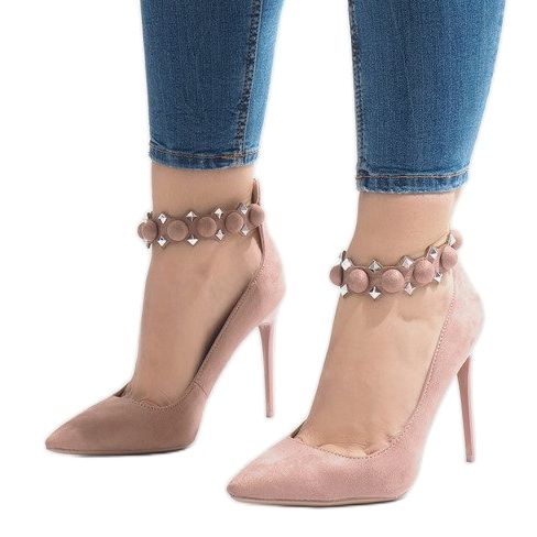 Sandales roses à talons hauts LE033P 1