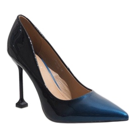 Escarpins LE030P laqués bleu marine 1 Escarpins LE030P laqués bleu marine 1