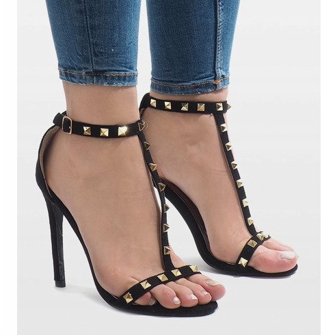 Sandales noires à talons hauts FB-31 le noir 1