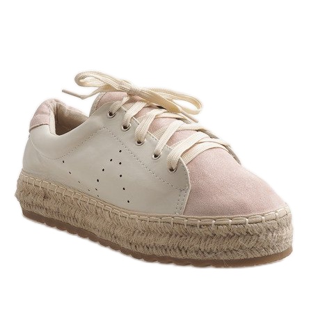 Espadrilles lacées LX-07 roses 1