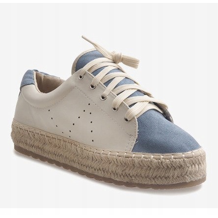 Espadrilles bleues lacées LX-07 brun 1