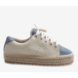 Espadrilles bleues lacées LX-07 brun 2