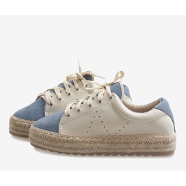 Espadrilles bleues lacées LX-07 brun 3