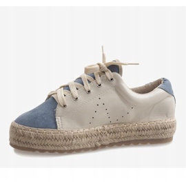 Espadrilles bleues lacées LX-07 brun 4