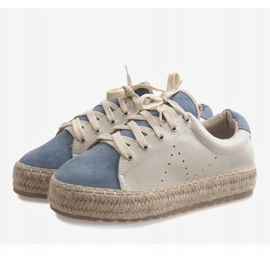 Espadrilles bleues lacées LX-07 brun 5