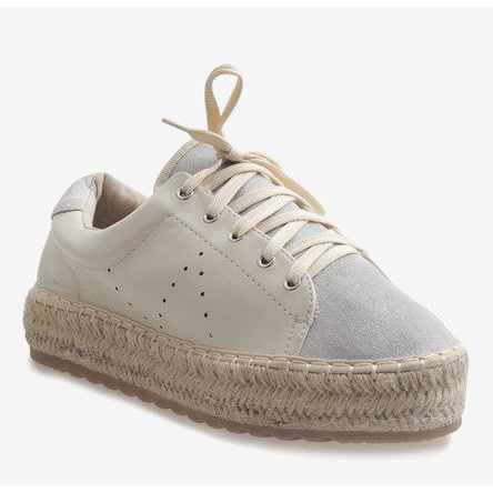 Espadrilles grises à lacets LX-07 1