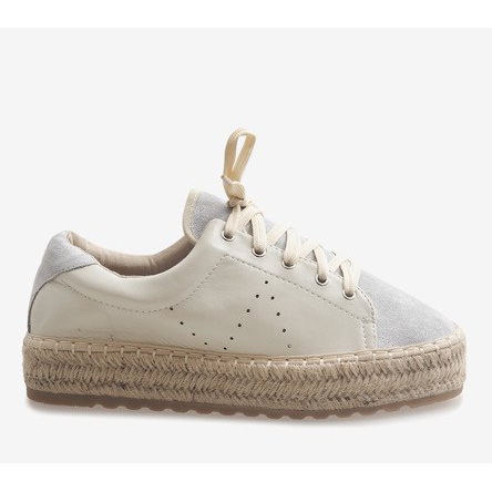 Espadrilles grises à lacets LX-07 2