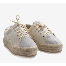 Espadrilles grises à lacets LX-07 4