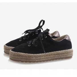 Espadrilles noires à lacets BB01P 1
