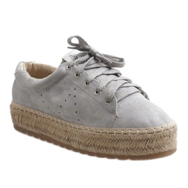 Espadrilles grises lacées BB01 1