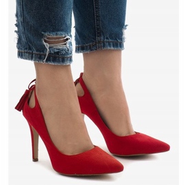 Escarpins D-10 en daim rouge 1