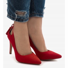 Escarpins D-10 en daim rouge 2