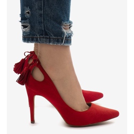 Escarpins D-10 en daim rouge 3