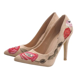 Escarpins en daim beige 9053-14 3