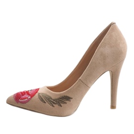Escarpins en daim beige 9053-14 4