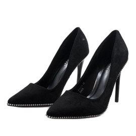 Escarpins en daim noir P-6378 le noir 2