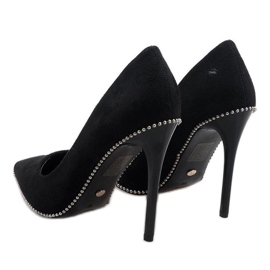 Escarpins en daim noir P-6378 le noir 4