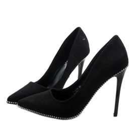 Escarpins en daim noir P-6378 le noir 5