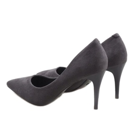 Escarpins classiques en daim gris 100-828ES-1 5