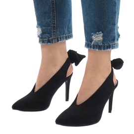 Escarpins LB-330 en daim noir le noir 1