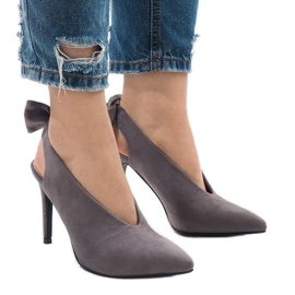Escarpins LB-330 en daim gris 2