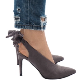 Escarpins LB-330 en daim gris 3