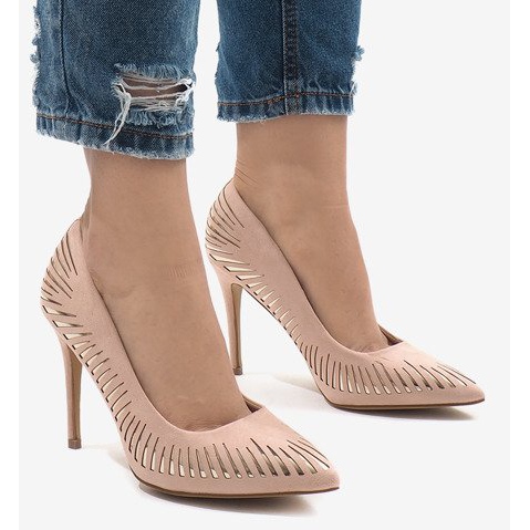 Escarpins roses classiques en daim HYD-A16 2