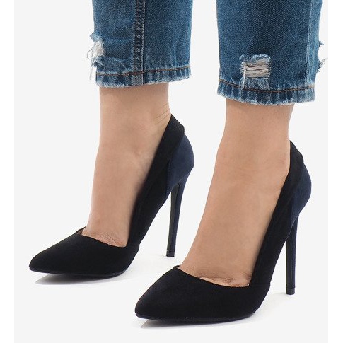 Escarpins classiques en daim noir 95299-35 le noir 1