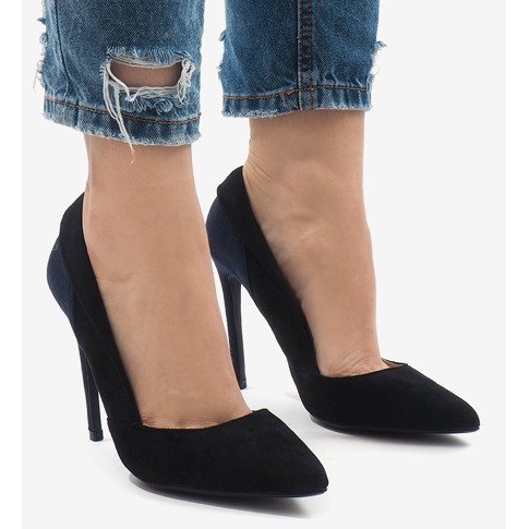 Escarpins classiques en daim noir 95299-35 le noir 2