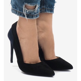 Escarpins classiques en daim noir 95299-35 le noir 3